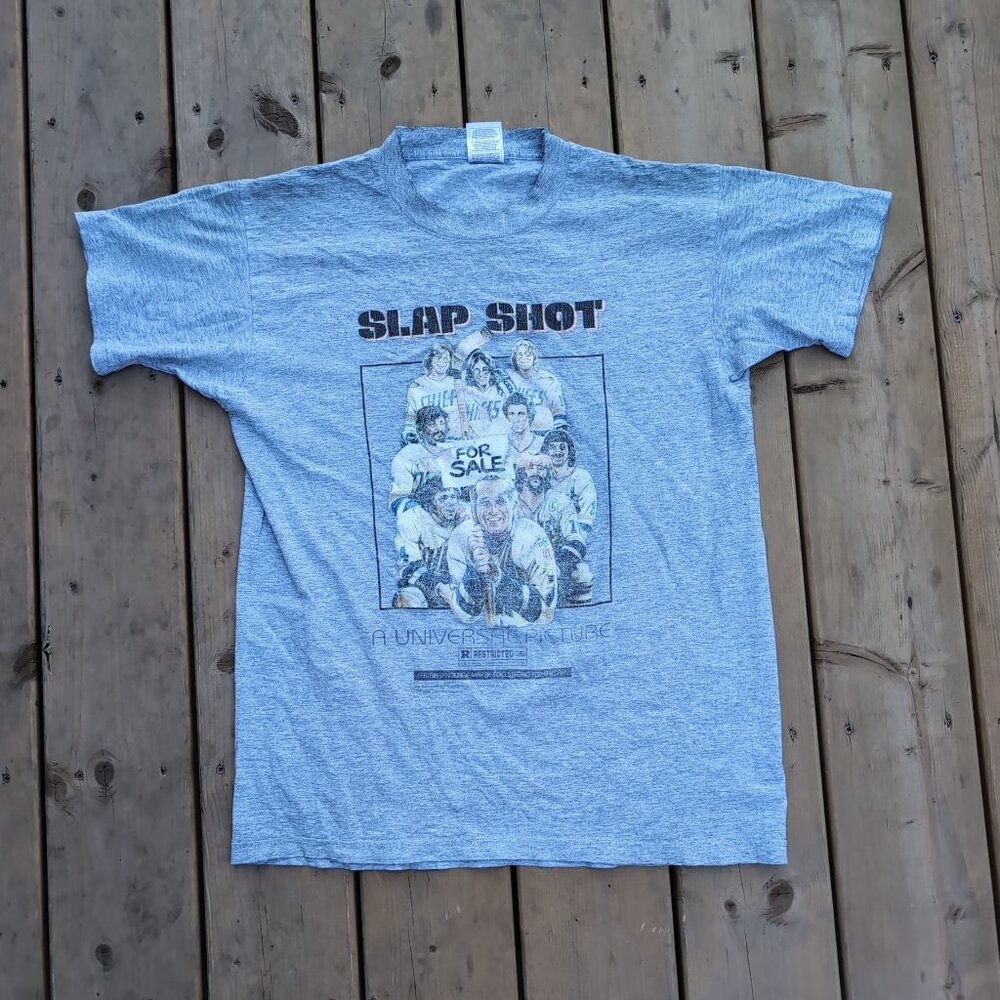 Vintage Slap Shot Movie Graphic T-Shirt Gray Heather – Men’s Medium